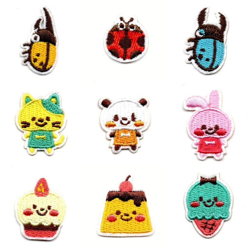 Embroidery Lady Bug - 50 шт./лот, наклейка, аниме, нашивка с